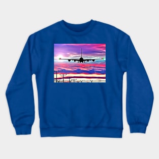 Airplane Landing at Los Angeles Crewneck Sweatshirt